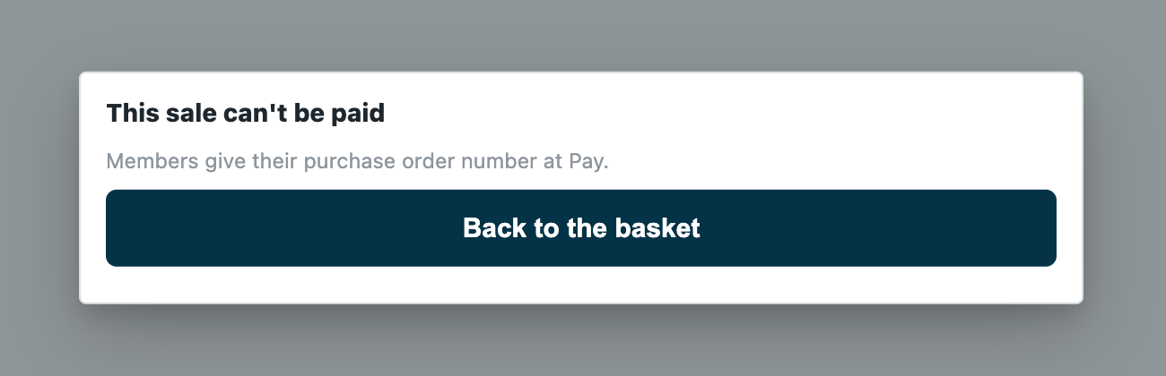 On a demo site: the sale refused at Pay in the rule's words
